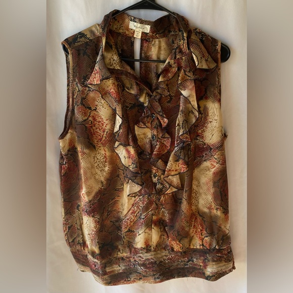 Dress Barn Tops Womens Dress Barn Sheer Ruffled Sleeveless Blouse Like New 2x Poshmark